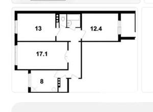 3-к квартира, вторичка, 66м2, 9/9 этаж