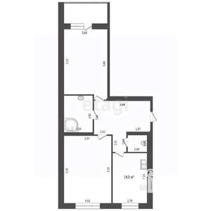 2-к квартира, вторичка, 77м2, 6/10 этаж
