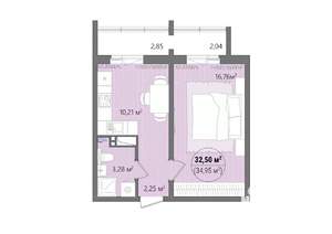1-к квартира, вторичка, 38м2, 8/16 этаж