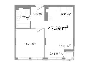2-к квартира, строящийся дом, 47м2, 4/21 этаж