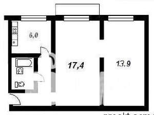 2-к квартира, вторичка, 47м2, 5/5 этаж