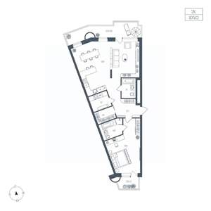 2-к квартира, вторичка, 105м2, 2/6 этаж