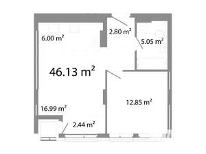 2-к квартира, строящийся дом, 46м2, 15/21 этаж