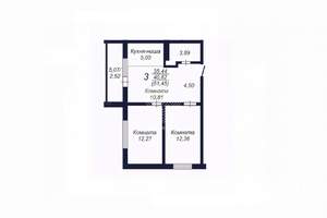3-к квартира, вторичка, 51м2, 10/10 этаж