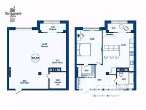 1-к квартира, вторичка, 71м2, 14/23 этаж