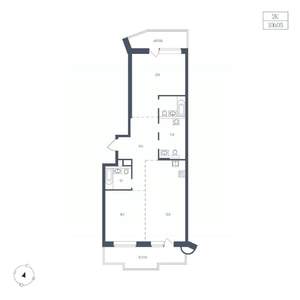 2-к квартира, вторичка, 106м2, 6/9 этаж