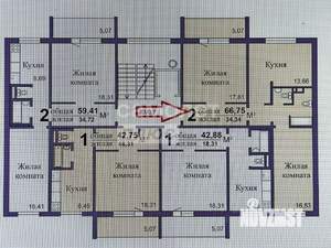 2-к квартира, вторичка, 64м2, 9/10 этаж