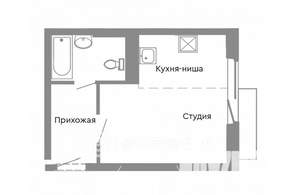 Студия квартира, вторичка, 24м2, 12/17 этаж