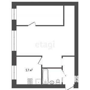 1-к квартира, вторичка, 33м2, 1/5 этаж