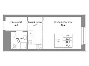 Студия квартира, вторичка, 32м2, 11/29 этаж
