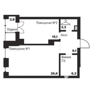 1-к квартира, вторичка, 57м2, 10/29 этаж