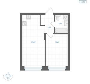 1-к квартира, вторичка, 44м2, 5/30 этаж