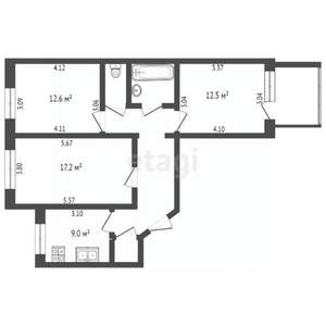 3-к квартира, вторичка, 65м2, 6/10 этаж