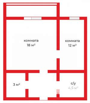 1-к квартира, вторичка, 41м2, 8/10 этаж