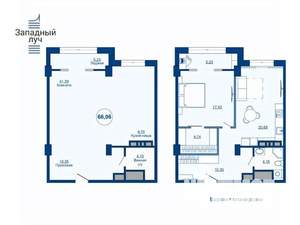 2-к квартира, вторичка, 66м2, 5/25 этаж