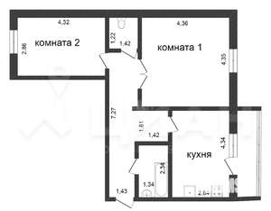 2-к квартира, вторичка, 62м2, 10/10 этаж
