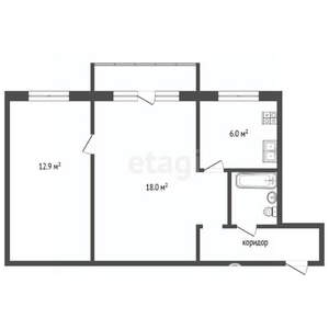 2-к квартира, вторичка, 46м2, 3/5 этаж
