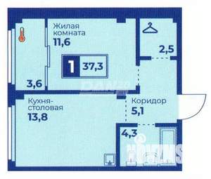 1-к квартира, вторичка, 38м2, 19/23 этаж