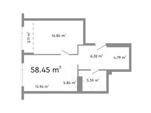 2-к квартира, строящийся дом, 58м2, 2/24 этаж