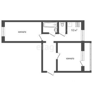 2-к квартира, вторичка, 57м2, 3/10 этаж