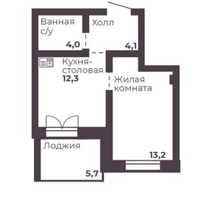 1-к квартира, вторичка, 34м2, 6/17 этаж