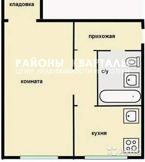 1-к квартира, вторичка, 32м2, 4/4 этаж