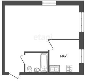1-к квартира, вторичка, 32м2, 3/5 этаж