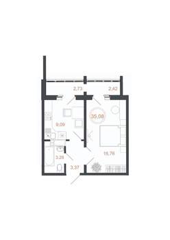 1-к квартира, вторичка, 35м2, 14/16 этаж