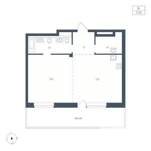 1-к квартира, вторичка, 73м2, 3/6 этаж