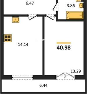 1-к квартира, вторичка, 41м2, 3/10 этаж