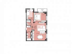 3-к квартира, вторичка, 81м2, 17/24 этаж