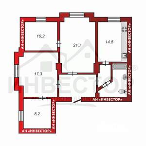 4-к квартира, вторичка, 92м2, 3/5 этаж