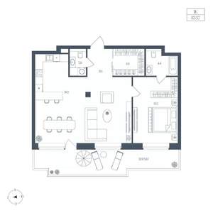 1-к квартира, вторичка, 84м2, 2/7 этаж