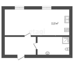 1-к квартира, вторичка, 38м2, 1/1 этаж