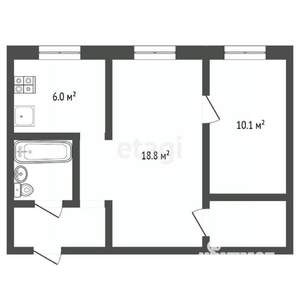 2-к квартира, вторичка, 44м2, 1/5 этаж