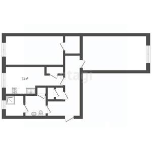 2-к квартира, вторичка, 44м2, 2/2 этаж