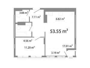 2-к квартира, строящийся дом, 54м2, 4/23 этаж