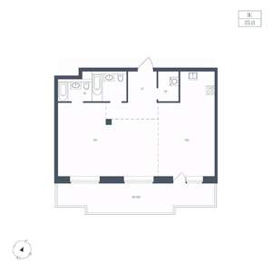 1-к квартира, вторичка, 83м2, 4/8 этаж