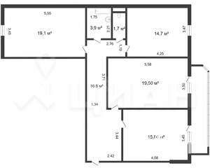 3-к квартира, вторичка, 97м2, 7/10 этаж