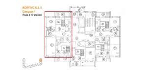 2-к квартира, вторичка, 59м2, 8/17 этаж