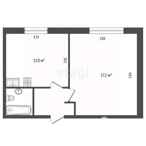 1-к квартира, вторичка, 36м2, 2/9 этаж