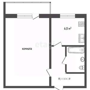 1-к квартира, вторичка, 30м2, 5/5 этаж