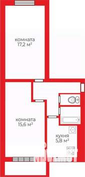 2-к квартира, вторичка, 47м2, 2/5 этаж