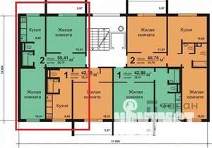 2-к квартира, вторичка, 60м2, 1/10 этаж