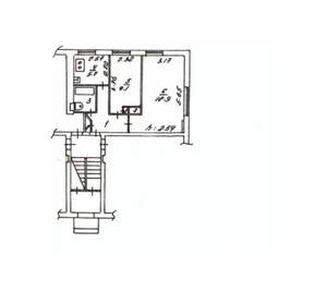 2-к квартира, вторичка, 43м2, 1/5 этаж