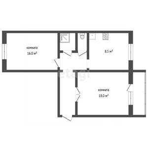 2-к квартира, вторичка, 53м2, 4/5 этаж