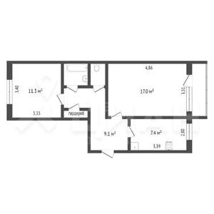 2-к квартира, вторичка, 51м2, 3/10 этаж