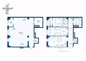 1-к квартира, вторичка, 82м2, 13/23 этаж