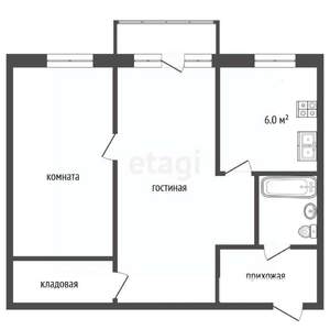 2-к квартира, вторичка, 47м2, 3/5 этаж