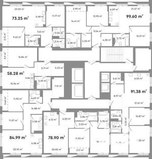 3-к квартира, строящийся дом, 73м2, 4/24 этаж